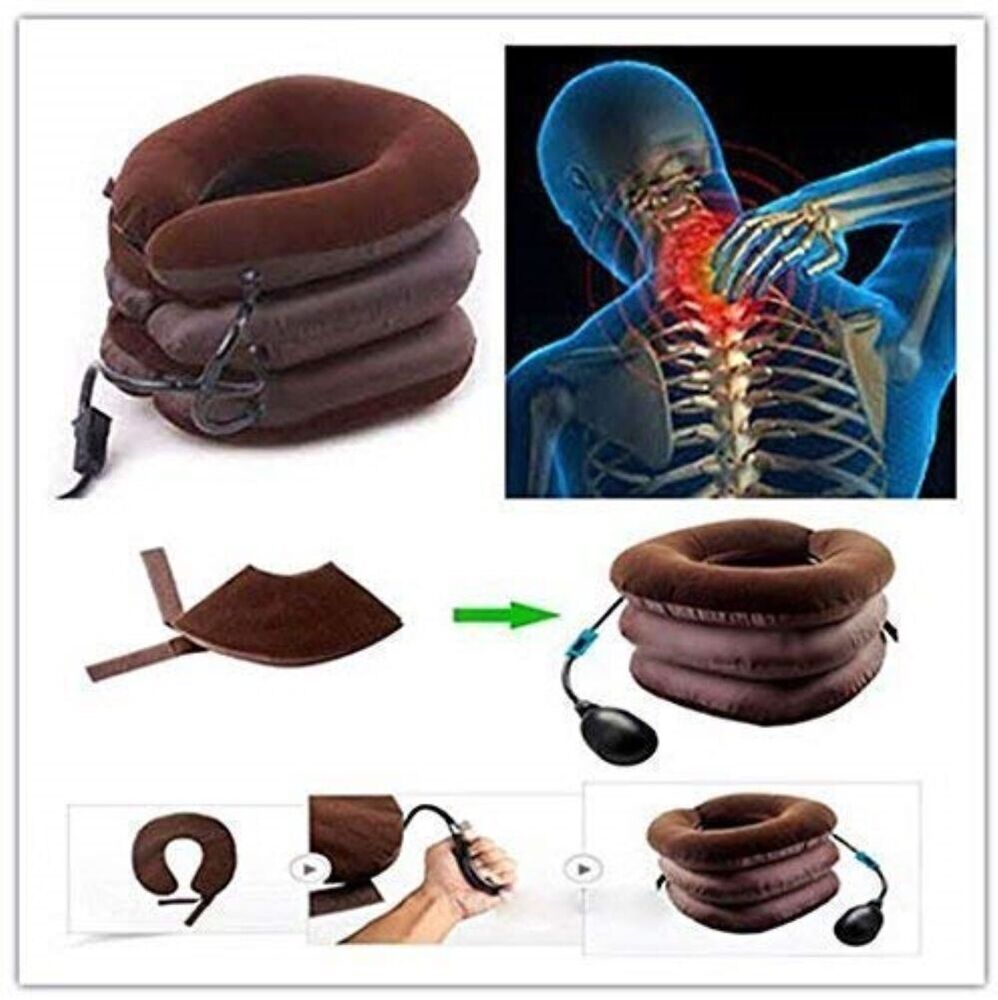 3 Layer Neck Pillow - 30 X 20 X 8 Cm | Portable Neck Massager For Cervical Spine, Neck, Back, Shoulder Pain Relief Exerciser
