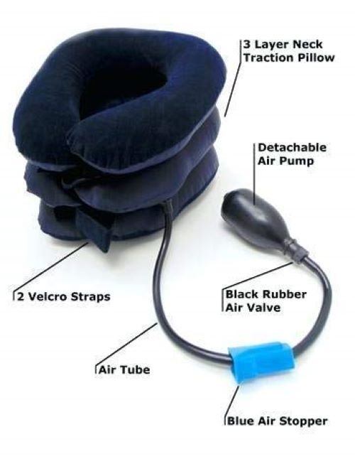 3 Layer Neck Pillow - 30 X 20 X 8 Cm | Portable Neck Massager For Cervical Spine, Neck, Back, Shoulder Pain Relief Exerciser
