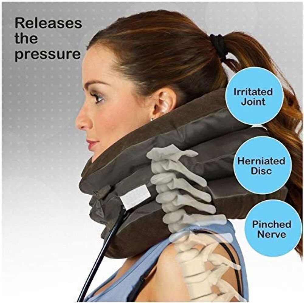 3 Layer Neck Pillow - 30 X 20 X 8 Cm | Portable Neck Massager For Cervical Spine, Neck, Back, Shoulder Pain Relief Exerciser