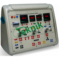 MEASUREMENT OF POWER IN 3 PHASE CIRCUIT BY TWO WATTMETER METHOD (Economical Model) - Control Panel with Meters, Variac 2 Amps & 1.5 KW Loading Rheostat in 4 Steps