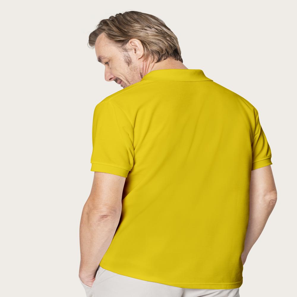 Mens Yellow Dry Fit Polo Neck T-shirt - Polyester Fabric, Customized Sizes Xs-xxxl, Short Sleeves, Classic Polo Collar, Plain Pattern, Hand Wash Recommended