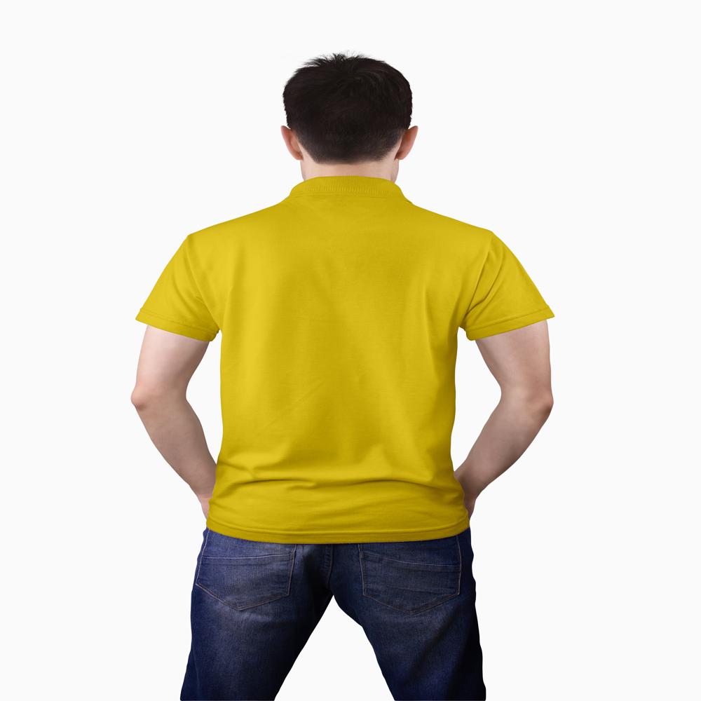 Mens Yellow Dry Fit Polo Neck T-shirt - Polyester Fabric, Customized Sizes Xs-xxxl, Short Sleeves, Classic Polo Collar, Plain Pattern, Hand Wash Recommended