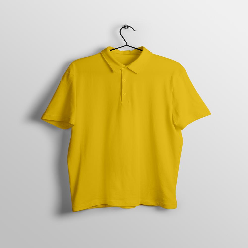 Mens Yellow Dry Fit Polo Neck T-shirt - Polyester Fabric, Customized Sizes Xs-xxxl, Short Sleeves, Classic Polo Collar, Plain Pattern, Hand Wash Recommended