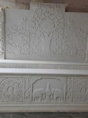 White marble Pooja room jain badii