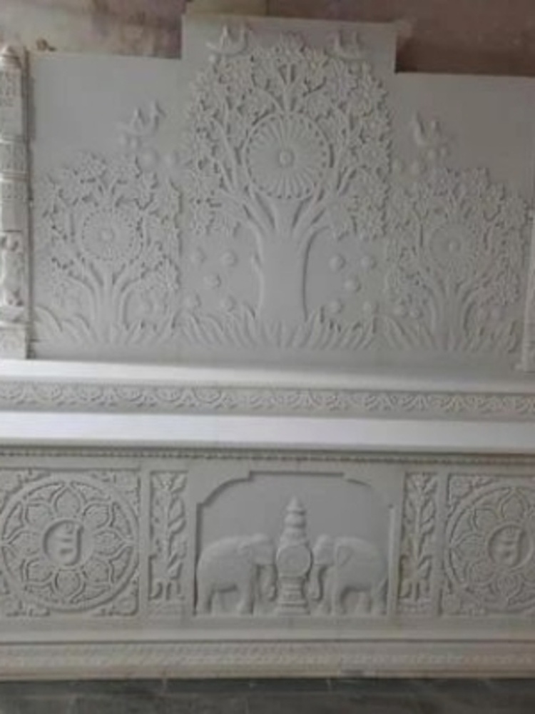 White Marble Pooja Room Jain Badii - Size: Costumize Size