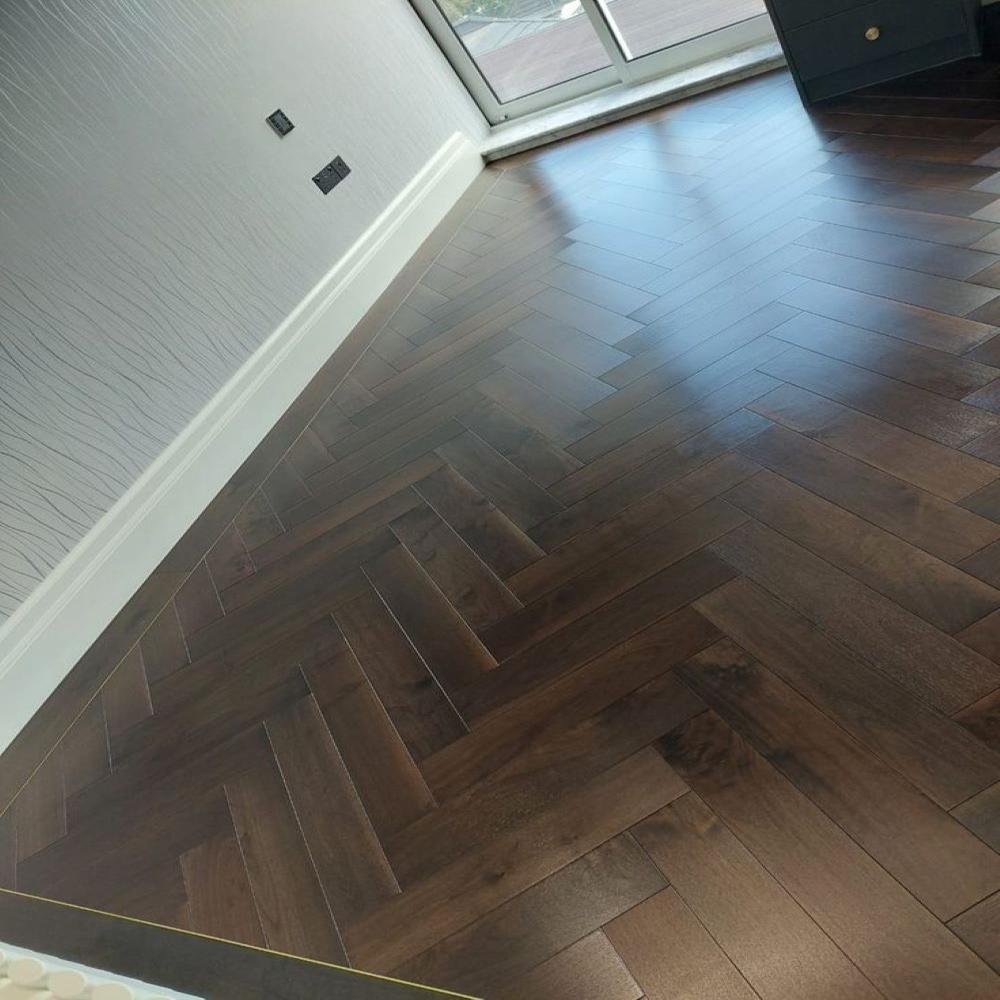 Dark Brown Herringbone Solid Flooring - Feature: Easy To Install