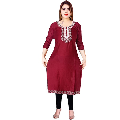 WineColor Rayon Single Kurti