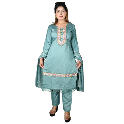 3pcs Sky Color Suit With Duptta