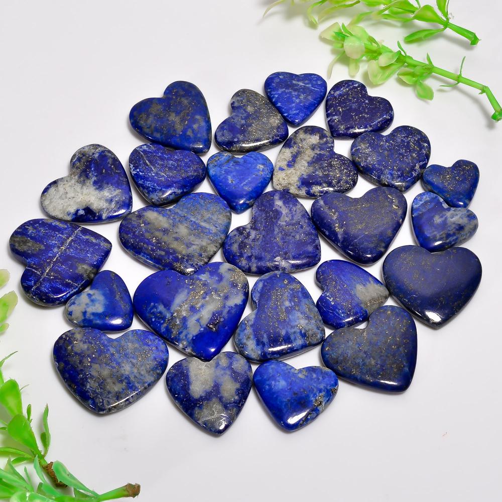 Natural Lapis Lazuli Heart Cabochon Gemstone - Grade: Personal Use