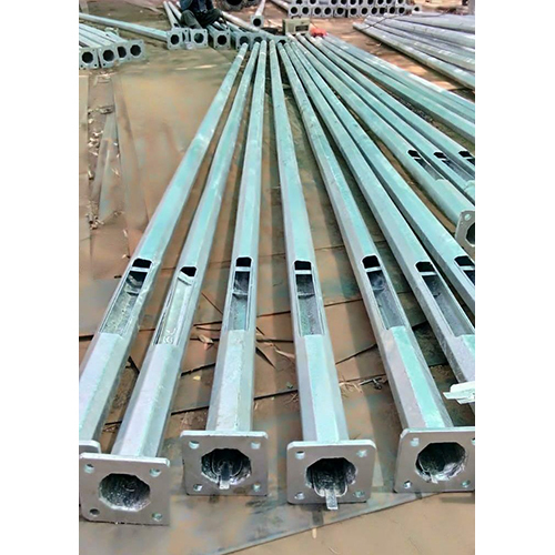 Tubular Street Light Pole - Metal, Silver, Round Shape | LED Technology, Voltage Range 220-240 Volt, Industrial Lighting Solution