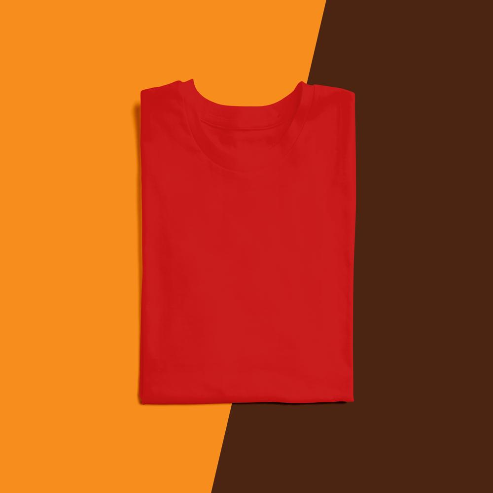 Mens Red Dry Fit Round Neck T-shirt - Polyester Fabric, Customized Size Options, Sky Blue Color, Short Sleeves, O-neck Style