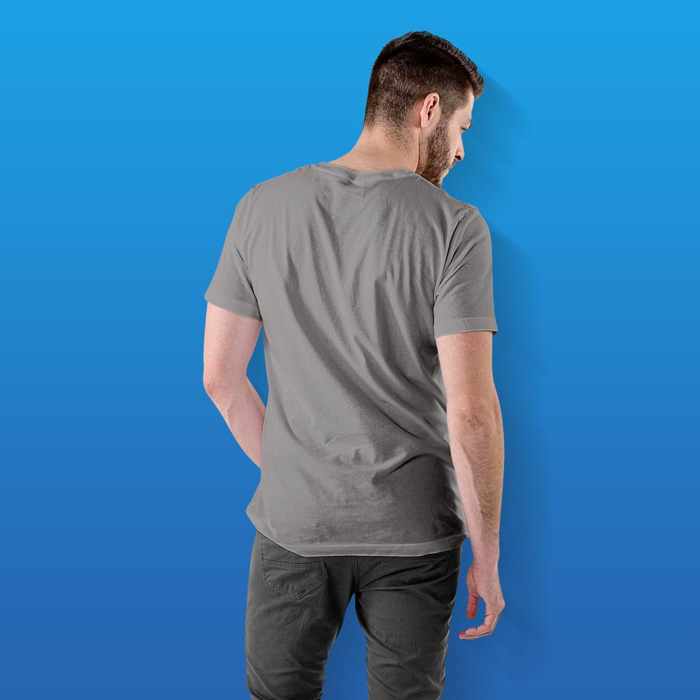 Mens Grey Dry Fit Round Neck T-Shirt