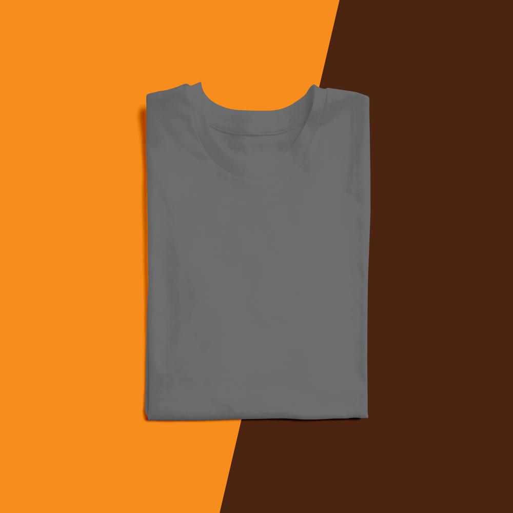 Mens Grey Dry Fit Round Neck T-Shirt