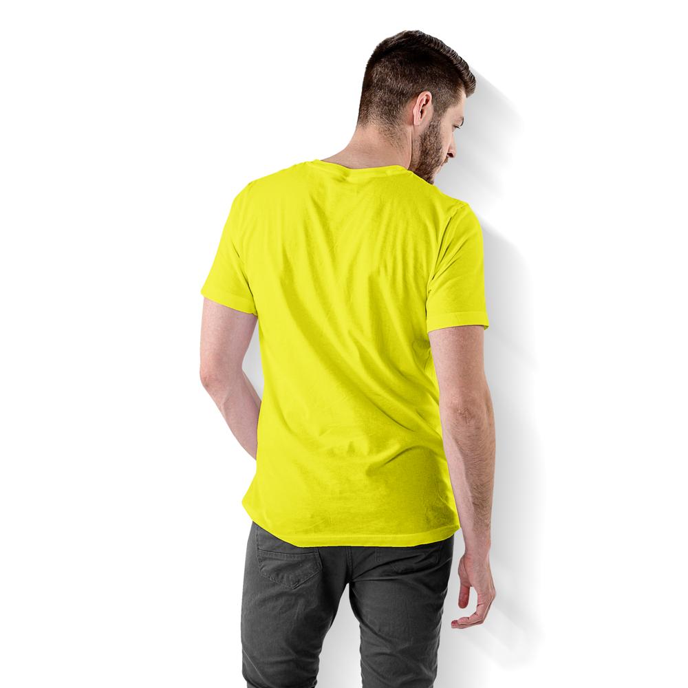 Mens Yellow Dry Fit Round Neck T-Shirt
