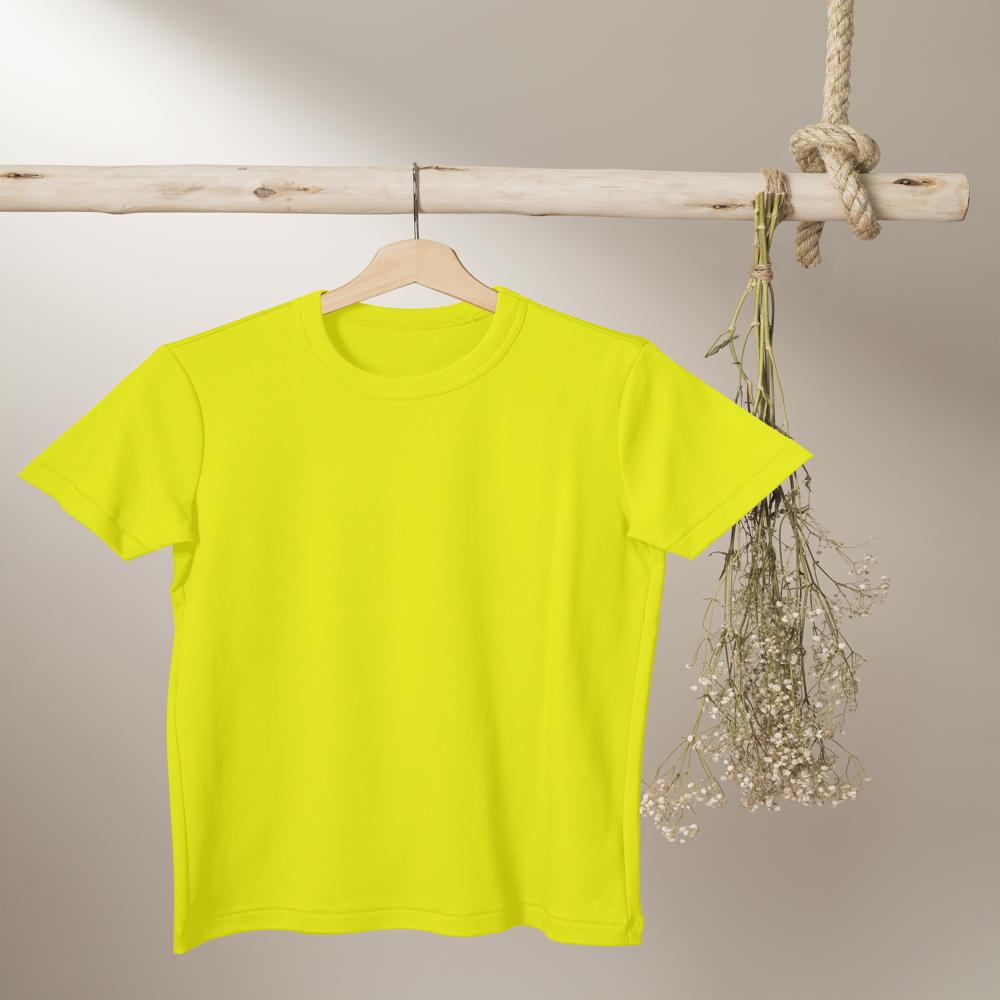 Mens Yellow Dry Fit Round Neck T-Shirt