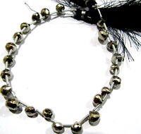 Natural Silver Pyrite Onion Shape Briolette Beads 7-8mm