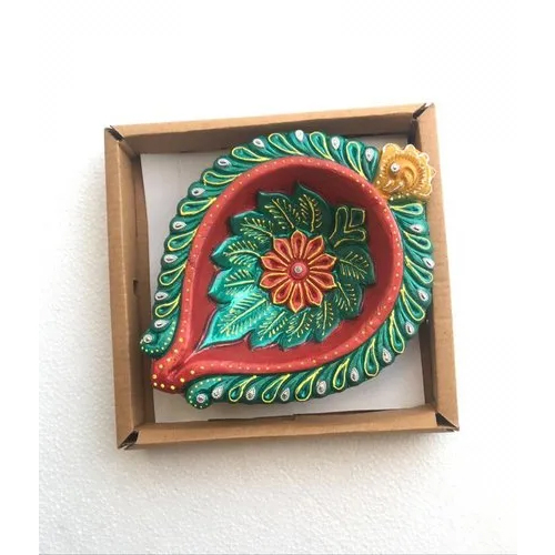 Akhand Diwali Clay Diya - Color: Multicolour