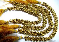 Natural Golden Pyrite Onion Shape Briolette Faceted Beads 6-7mm