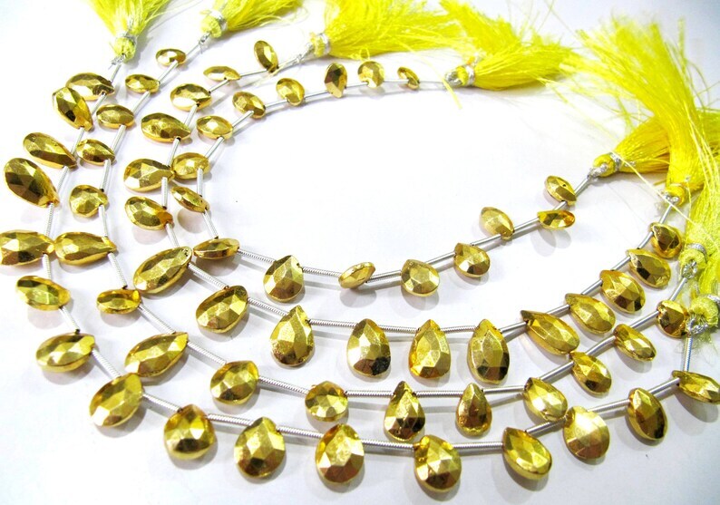 Natural Golden Pyrite Pear shape 7x10mm