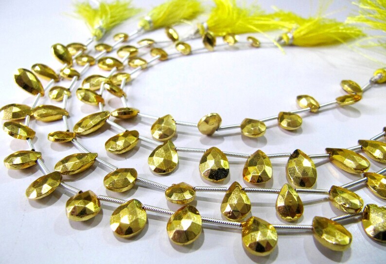 Natural Golden Pyrite Pear shape 7x10mm
