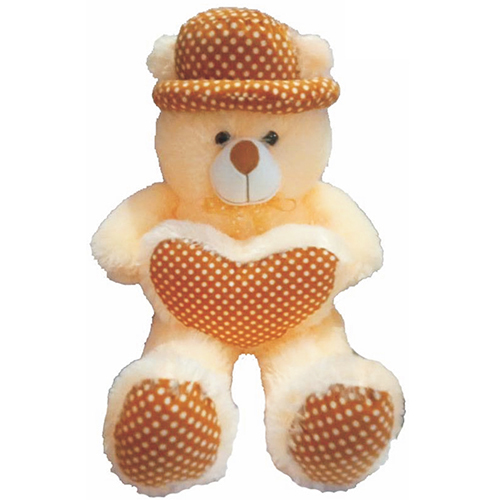 Cream Teddy Soft Toys With Heart - Color: Different Available