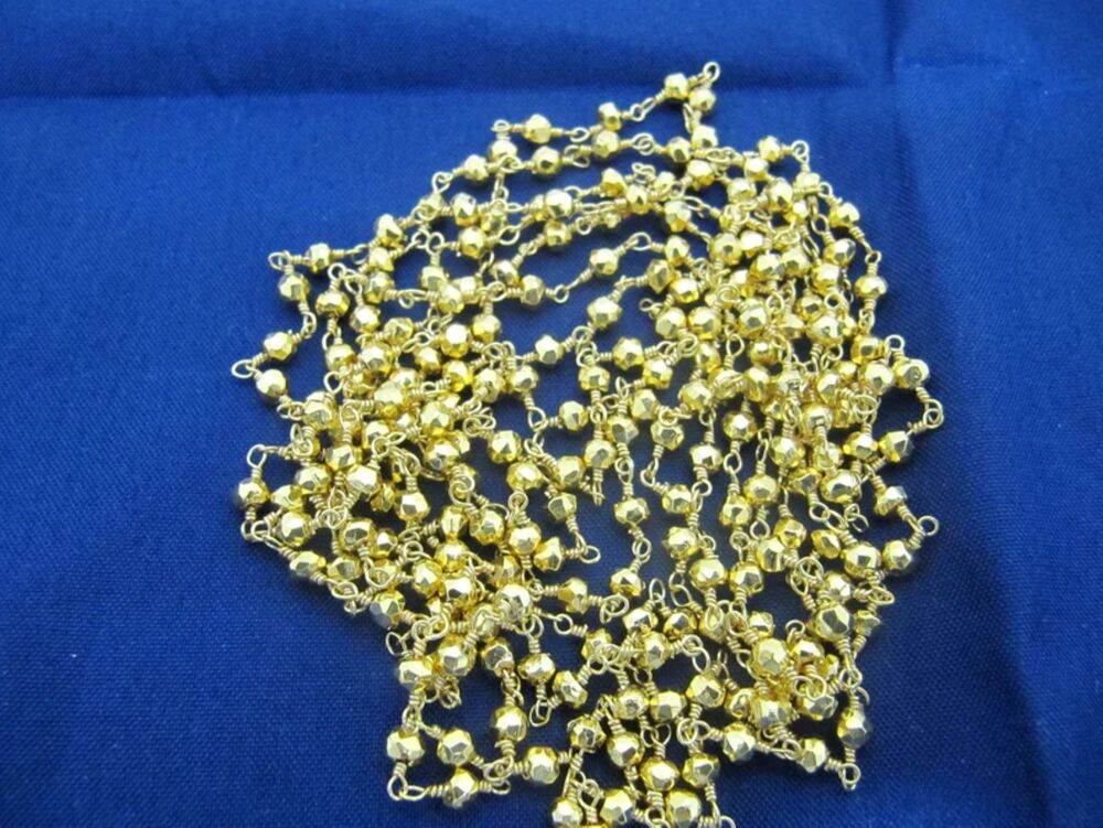 Golden Pyrite 3-4mm Size Rondelle Faceted Beads