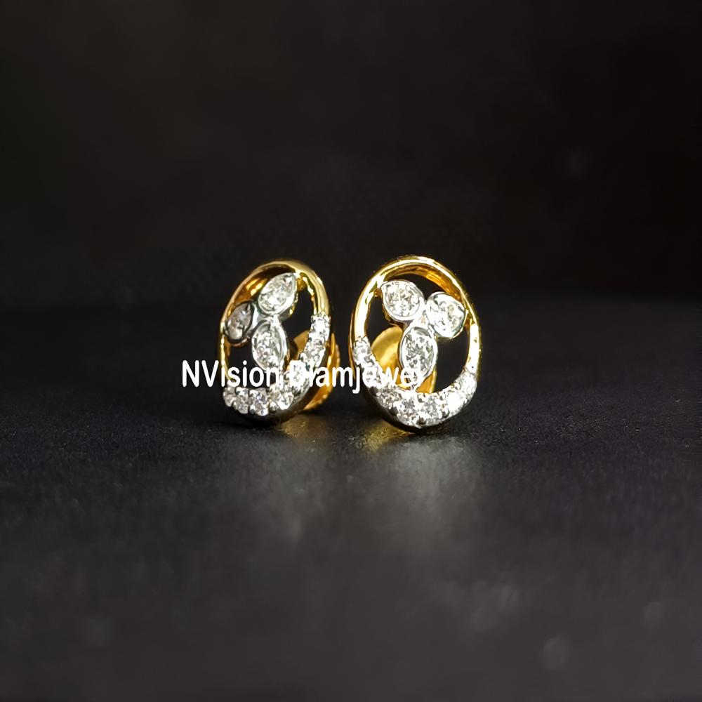 Natural Diamond Trinity Luxe Earrings - Color: Gh
