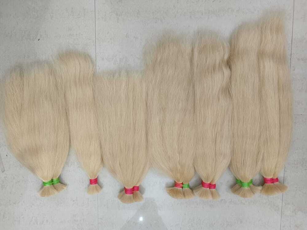 Blonde Bulk Human Hair Extension Braiding Unweft Weaving Indian Supplier