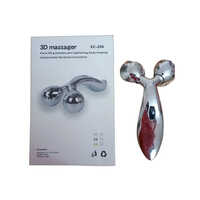 Xc-206 3d Massage Roller - Stainless Steel, 15.5x9x5.3 Cm, Sleek Silver | Improve Blood Circulation, Soothes Face & Body