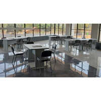 Library Furniture Reading Table - Color: White