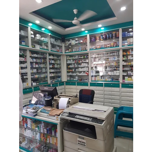 Green Medical Shop  Deparment Shelving Rack