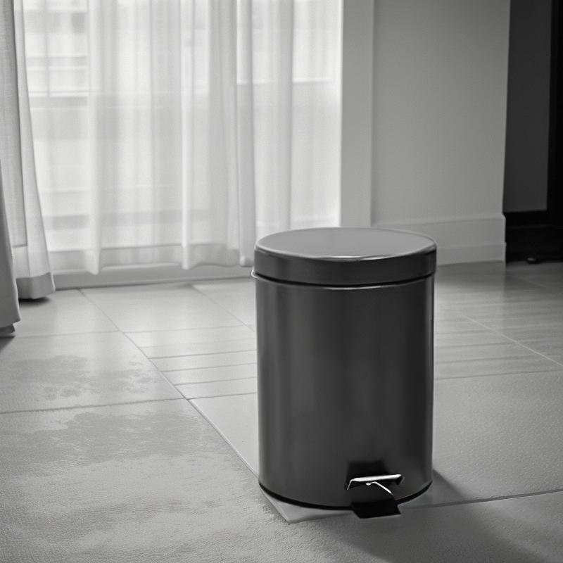 5L Black Pedal Dustbin