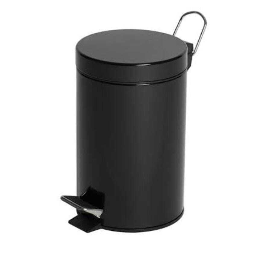 5L Black Pedal Dustbin