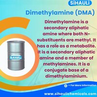 Dimethylamine (dma) - Industrial Grade, 99% Purity Liquid In 180 Kg Drum | Secondary Aliphatic Amine, Cas 124-40-3, Chemical Formula (ch3)2nh