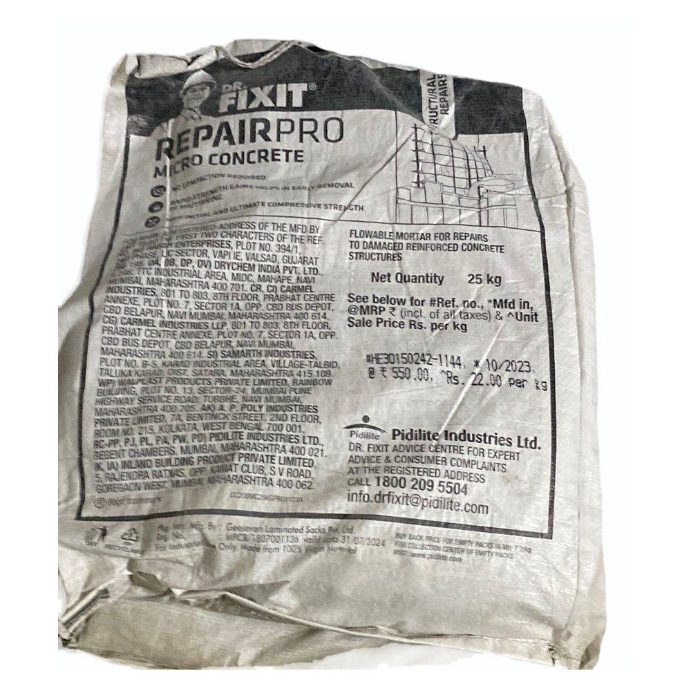 Dr Fixit 208 Micro Concrete - 25 Kg - Color: Gray