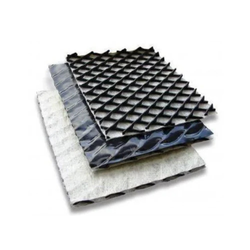 Geocomposite Drainage Sheet - Other Material, Plain Texture, Black Color | Designed For Efficient Water Management In Construction Applications