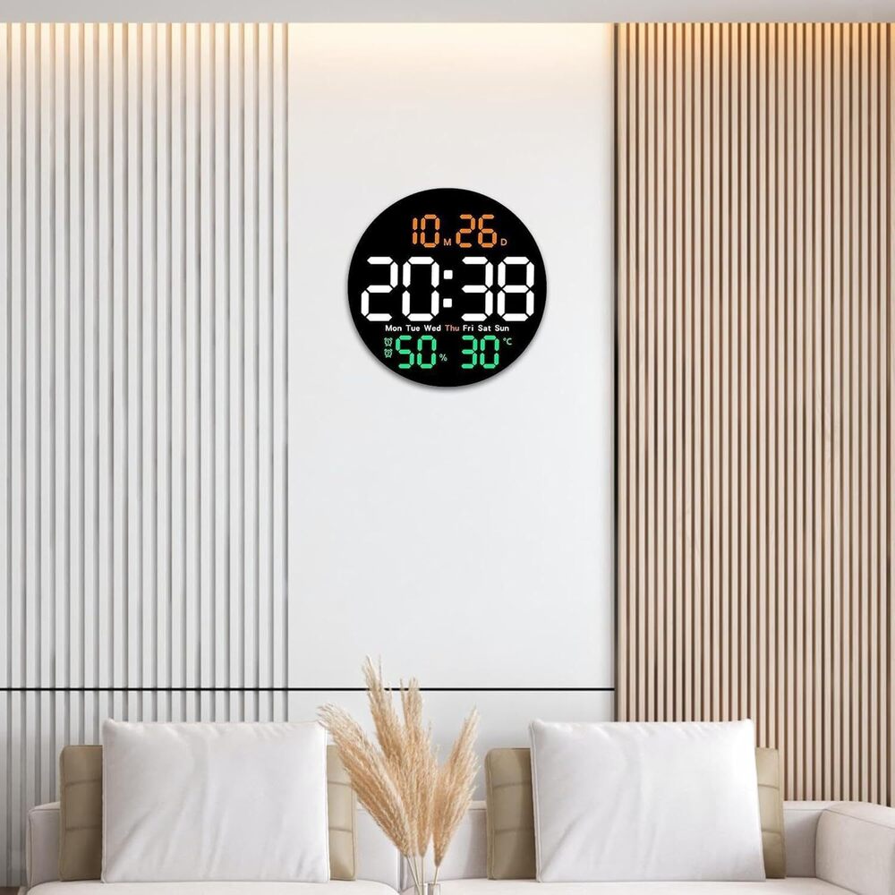 Round Digital Wall Clock - Size: 25.5w X 25.7h Centimeters