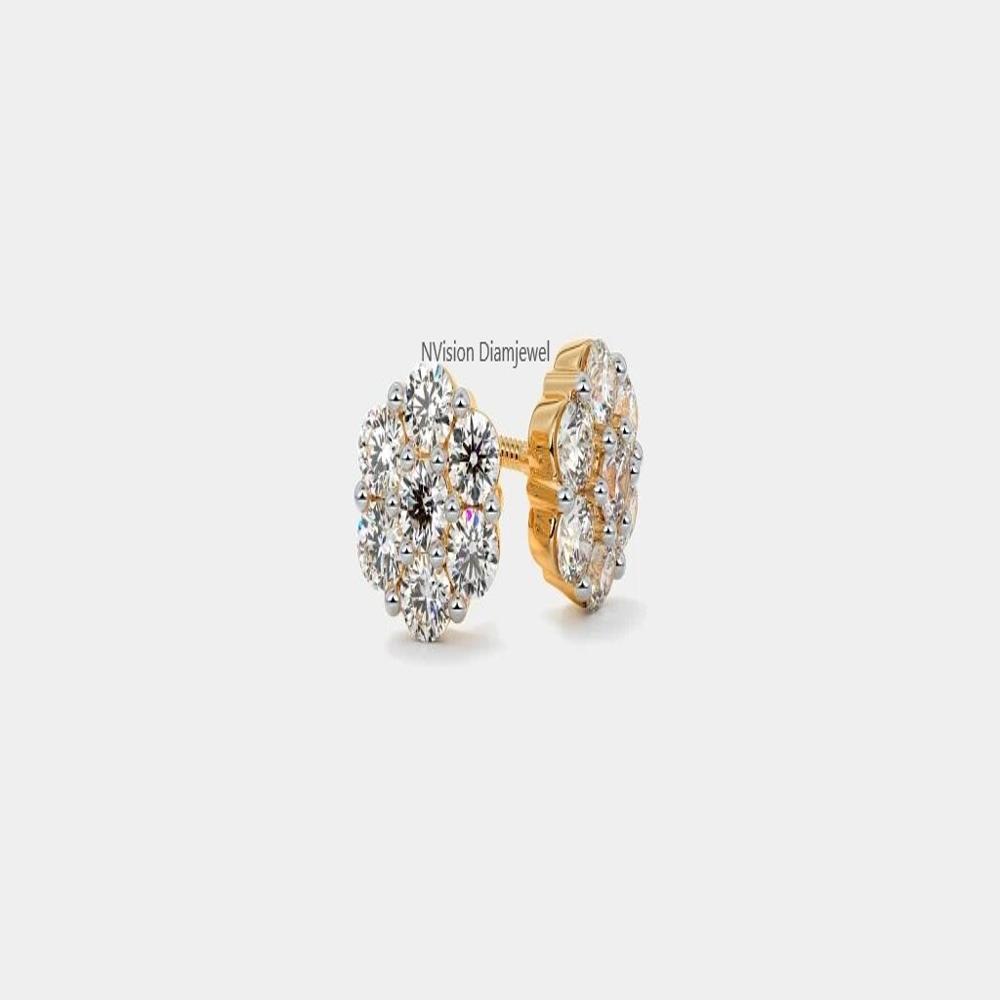 Natural Small Diamond Nakshatra Studs