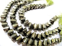 Natural Pyrite Rondelle Twisted Briolette Beads 10mm - Material: Gemstone