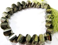 Natural Pyrite Rondelle Twisted Briolette Beads 10mm