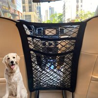 Car Mesh Organizer - 26 X 20 X 2.2 Centimeters | Multi-layer Pet Barrier, Elastic Safety Net For Secure Driving & Organized Car Storage