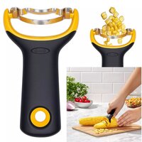 Corn Peeler Stainless Steel - Y-peeler Design, Sharp Japanese Steel Blades, Non-slip Ergonomic Handle, Dishwasher Safe