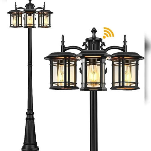 Trio Arm Decorative Pole - Color: Black