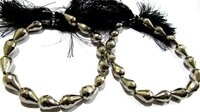 Natural Silver Pyrite Straight Drilled Briolette Tear drop shape Beads 8x13mm