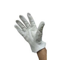 Leather Gloves With Chrome Single Palm - Color: White