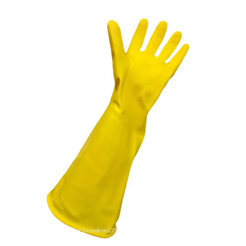 Hand Care Rubber Hand Gloves - Color: Yellow