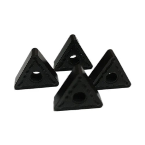 Double Sided Triangular Inserts - Carbide Material, Polished Finish, Black Color | Double-sided Design For Extended Cutting Life And High Efficiency