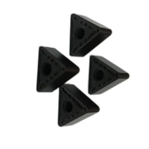 Double Sided Triangular Inserts - Carbide Material, Polished Finish, Black Color | Double-sided Design For Extended Cutting Life And High Efficiency