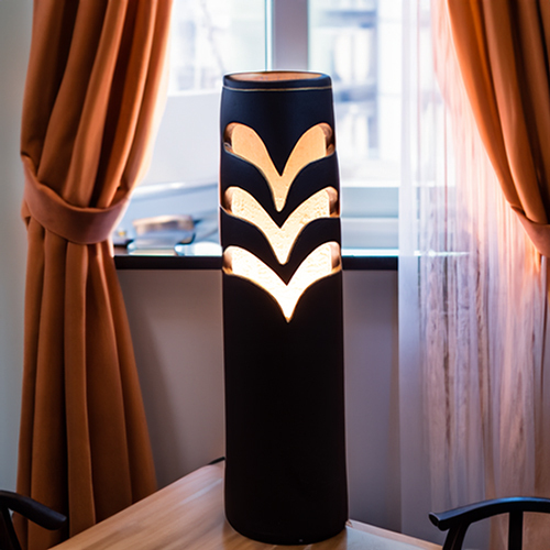 Sku B0014 Bamboo Petal Glow Lamp - Color: Black