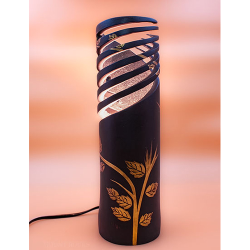 SKU B0014 Opulent Helix Bamboo Lamp